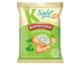 Сухарики Кириешки Light со вкусом сметана и зелень, 33г
