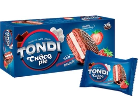 Печенье Tondi Choco Pie 180г клубника